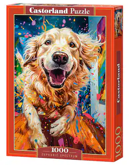 Castorland - 1000 Piece Jigsaw Puzzles, Euphoric Spectrum, Pet, Animal Puzzles, Dog, Adult Puzzle, C-105182-2 - Red