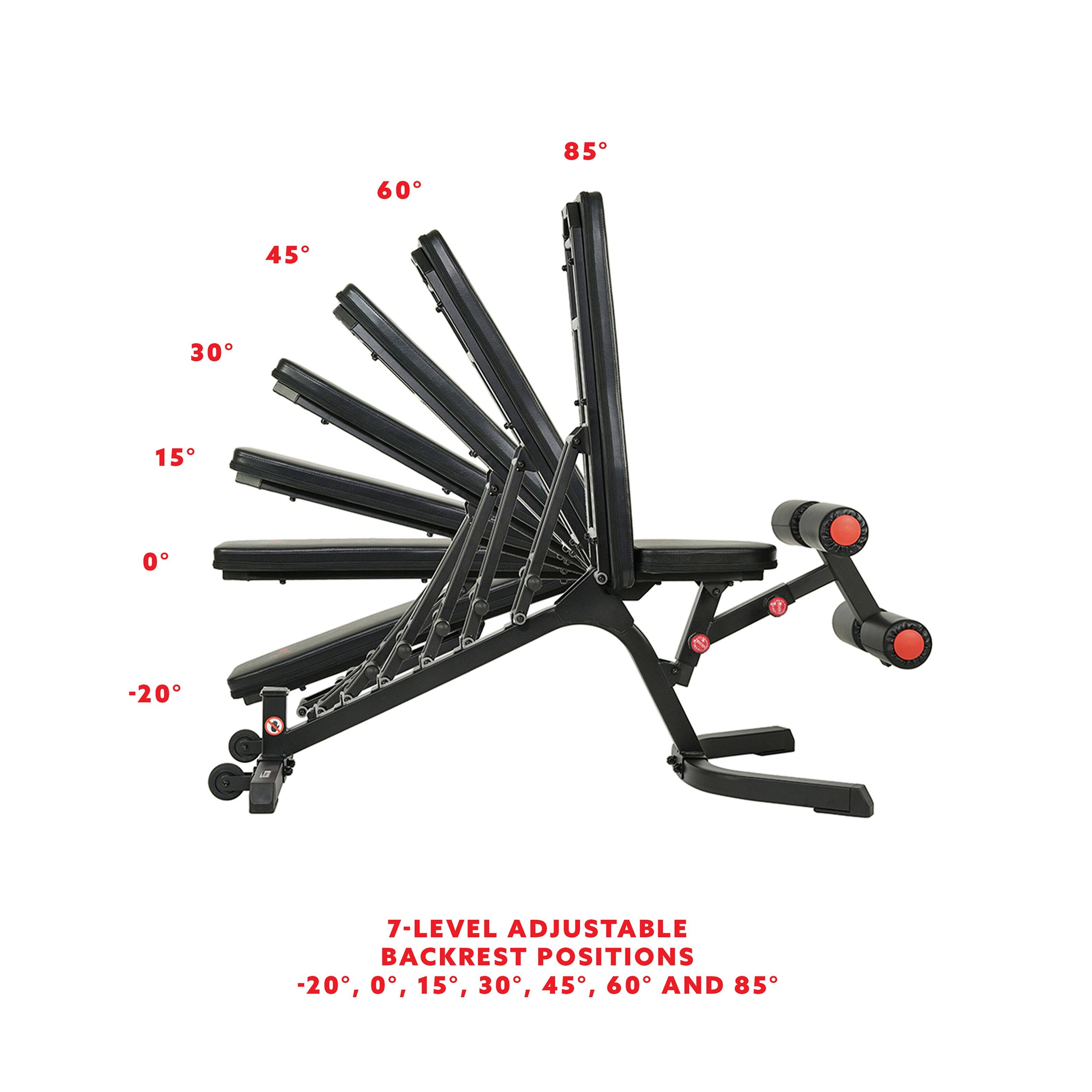 60 85 45 30 15 0 -20 & 7-LEVEL ADJUSTABLE BACKREST POSITIONS -20, 0, 15, 30, 45, 60 AND 85