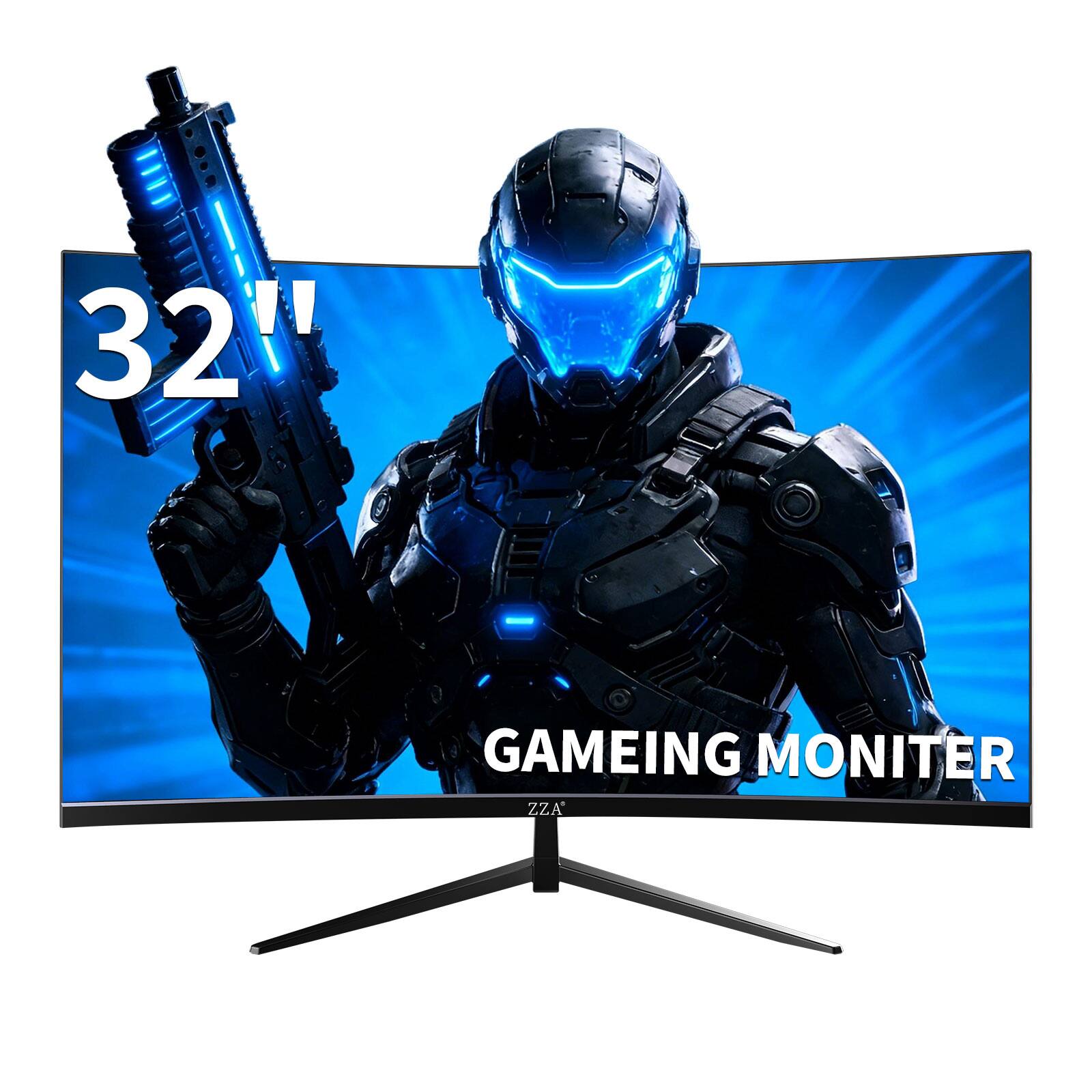 ZZA 32 Inch Curved Gaming Monitor, 300Hz QHD 2560×1440 VA Display ...