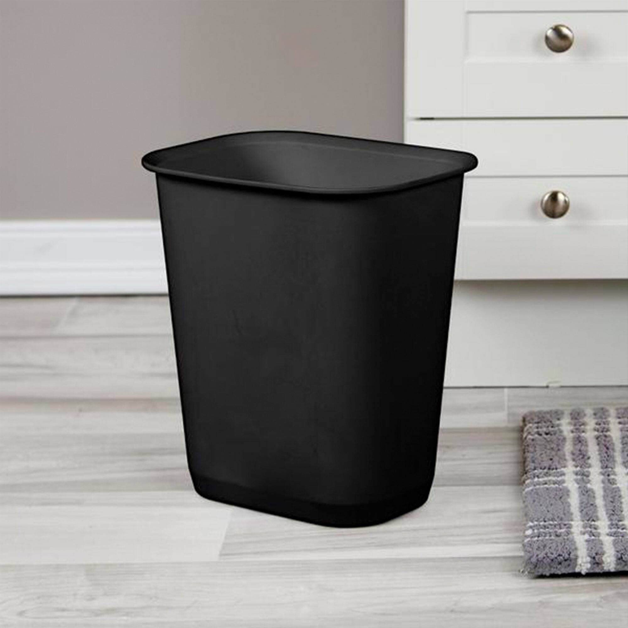 Alt View 2. Sterilite - Sterilite 3 Gallon Rectangular Wastebasket Small Home Trash Bin, 8 Pack, Black - Black.