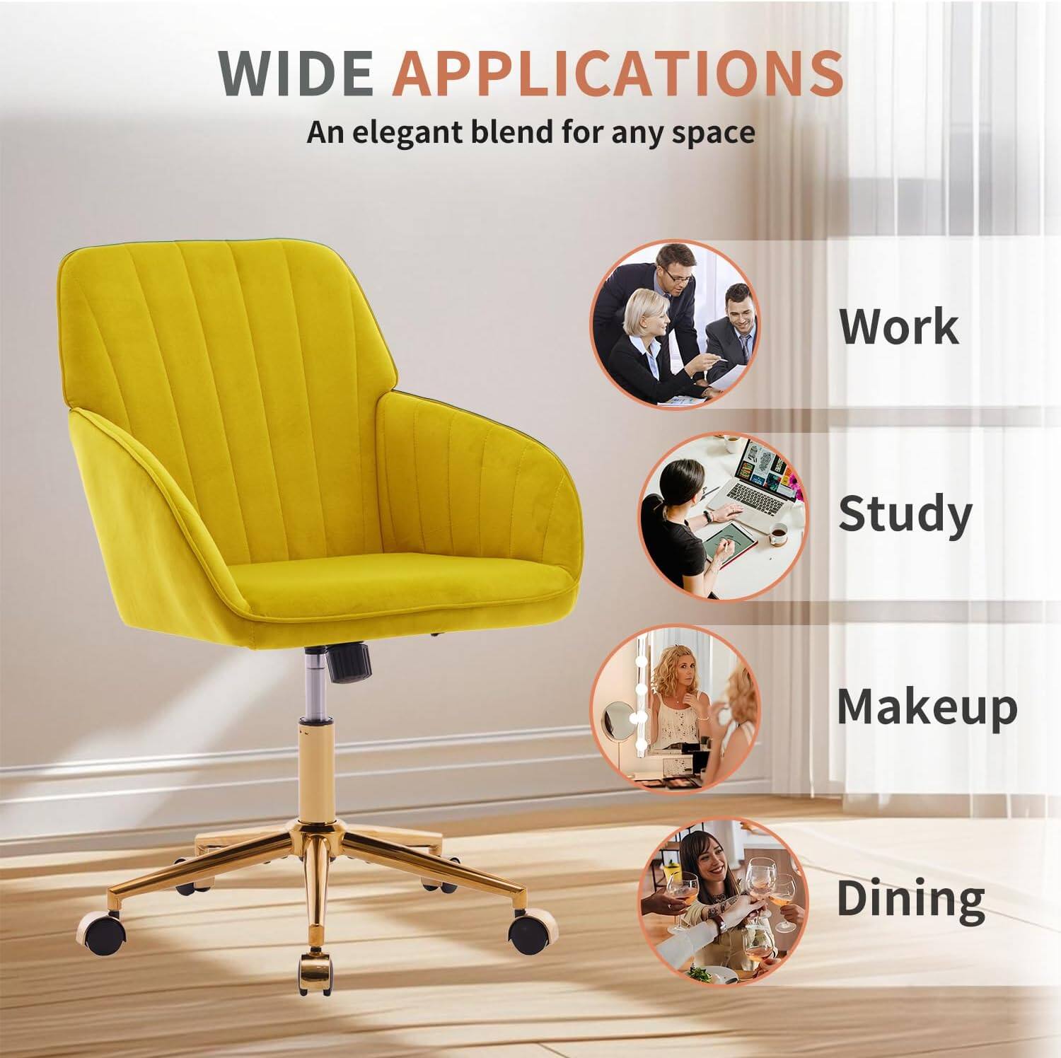 WIDE APPLICATIONS  
An elegant blend for any space

- Work
- Study
- Makeup
- Dining