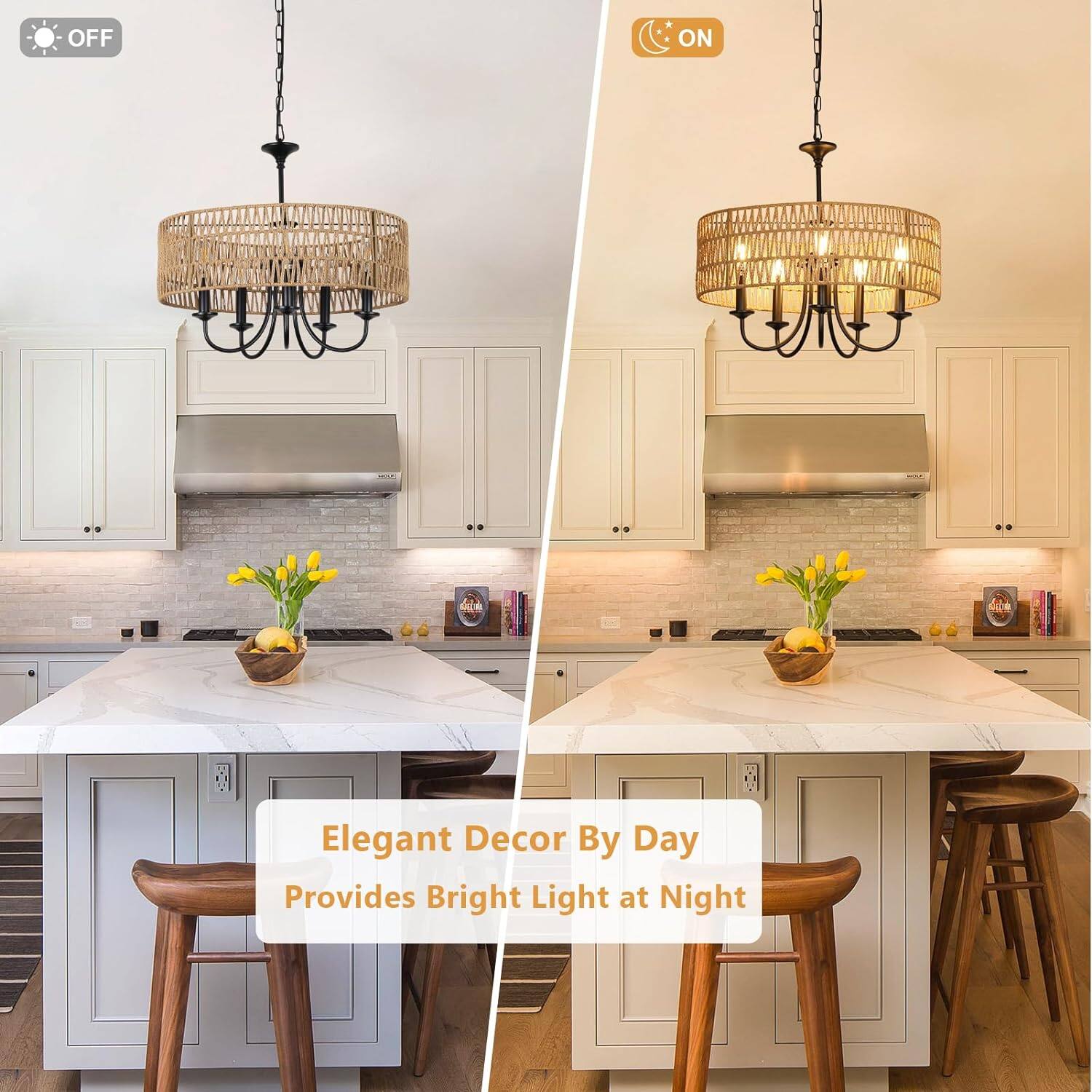 OFF  
ON  
Elegant Decor By Day Provides Bright Light at Night