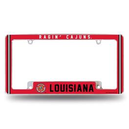 Rico Industries - Louisiana Lafayette Ragin' Cajuns Chrome Metal License Plate Frame with Full Frame Team Color Graphics - Multi