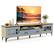 Front. Costway - Costway 71" TV Stand for TVs up to 80" with Open Compartment Side Cabinets & Drawers - Beige.