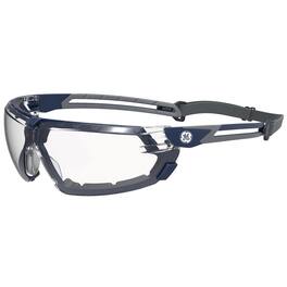 General Electric - 11S Series Anti-Fog Impact-Resistant Safety Glasses Clear Lens Blue/Gray Frame 1 pk - Blue | Gray