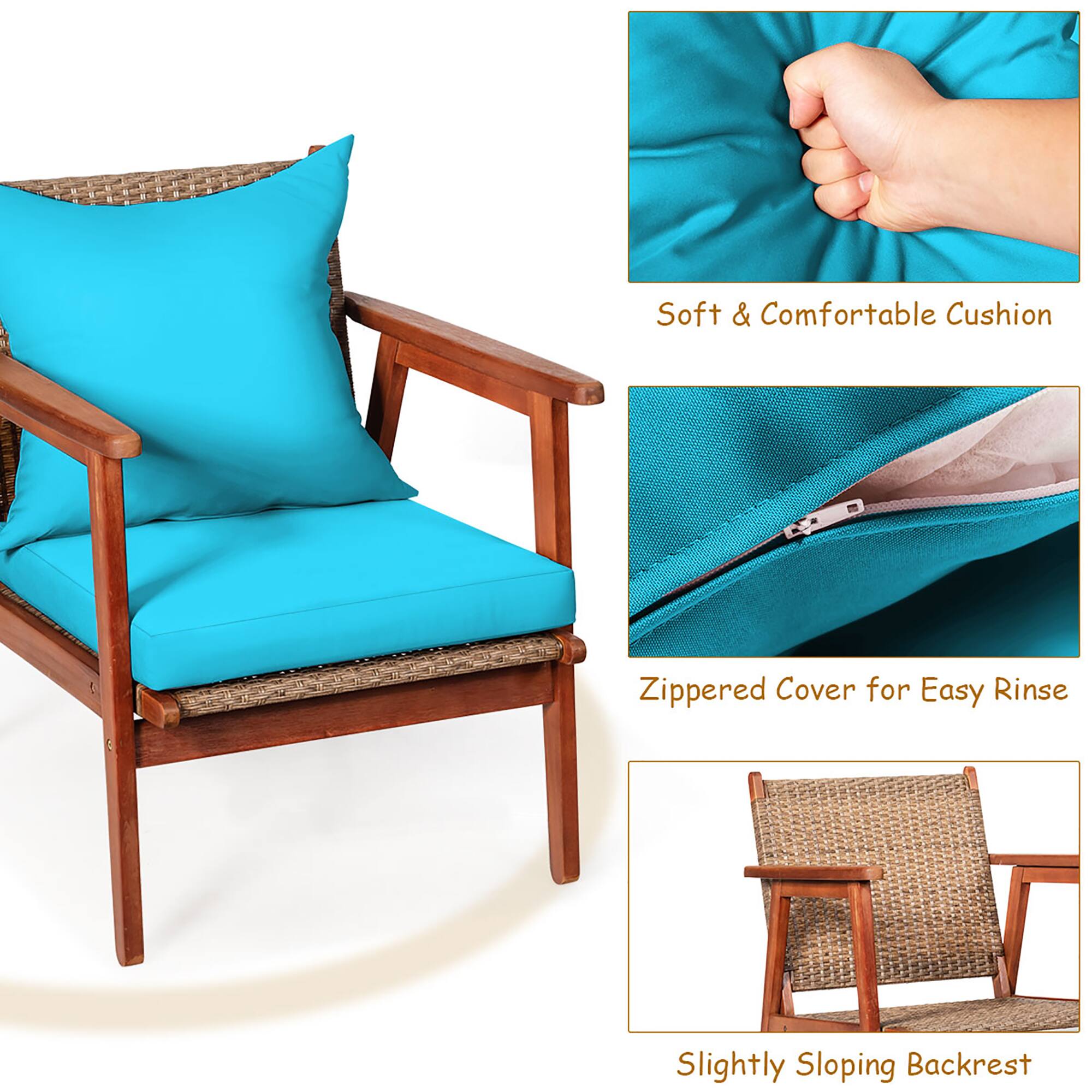 Soft & Comfortable Cushion  
Zippered Cover for Easy Rinse  
Slightly Sloping Backrest