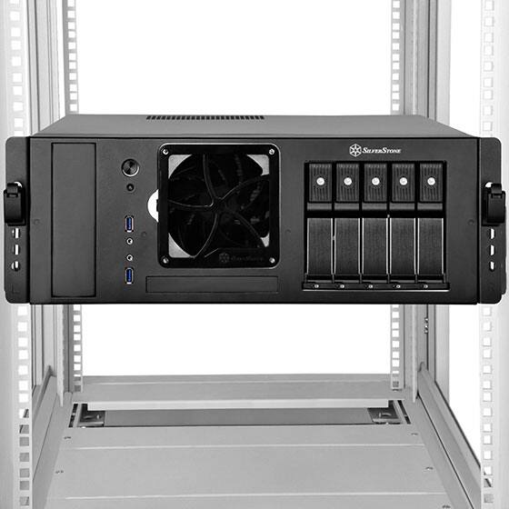 Back. SilverStone - RMS05-22 Tool-Less Ball Bearing Sliding Rail kit for Silverstone RM44 / RM51 rackmount Chassis - silver.