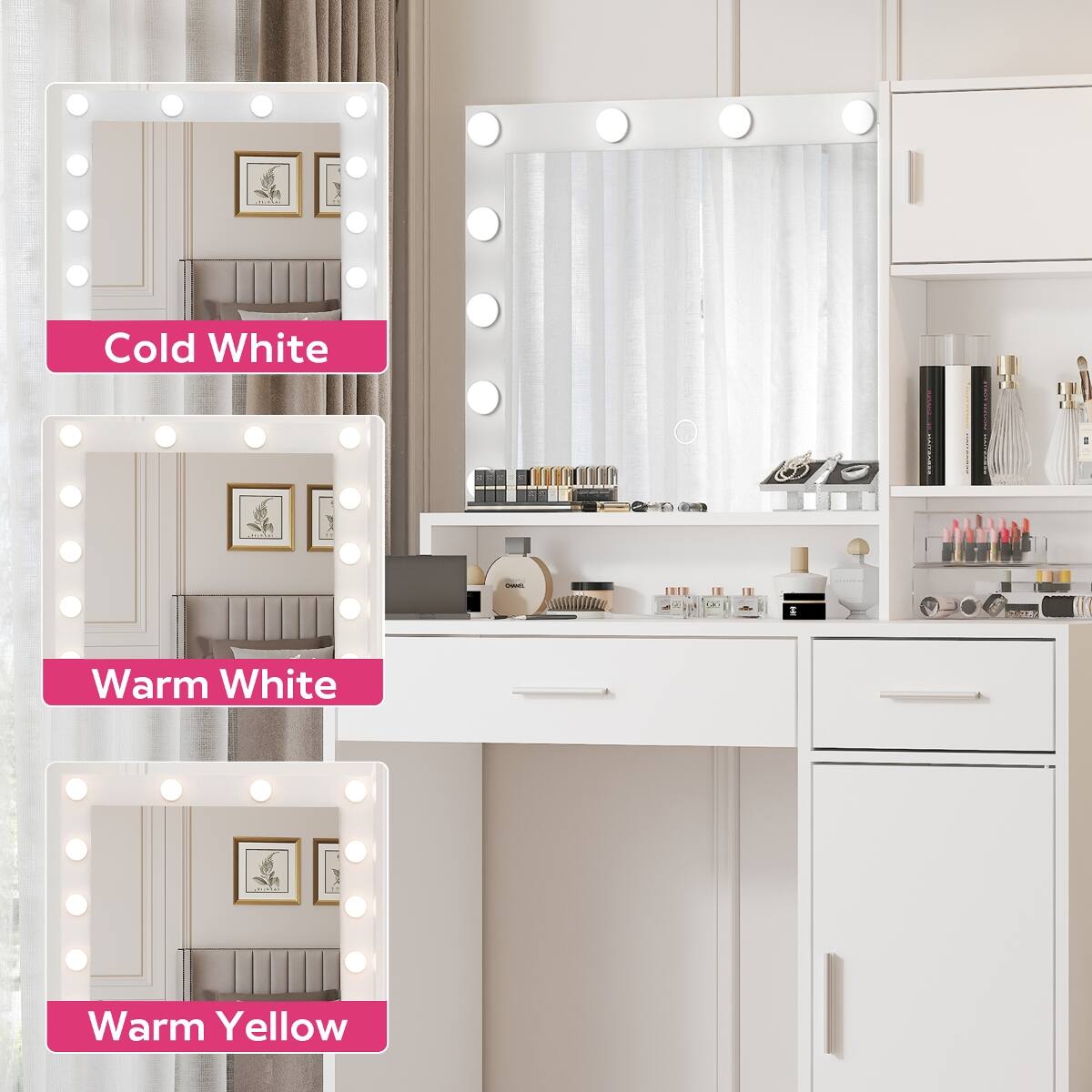 Cold White  
Warm White  
Warm Yellow