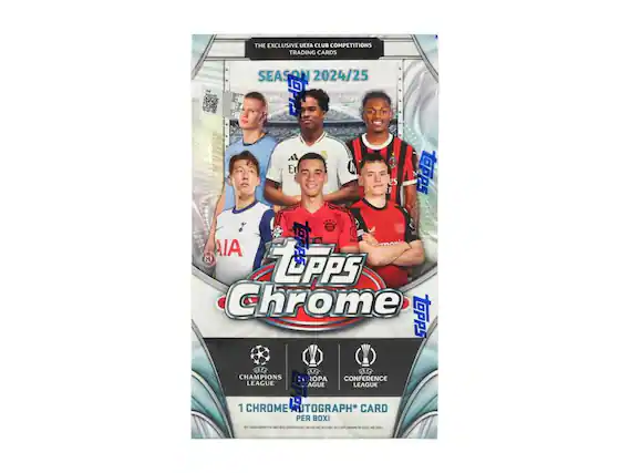 THE EXCLUSIVE UEFA CLUB COMPETITIONS TRADING CARDS SEASON 2024/25 TOPPS Chrome
CHAMPIONS LEAGUE
EUROPA LEAGUE
CONFERENCE LEAGUE
1 CHROME AUTOGRAPH CARD PER BOX!