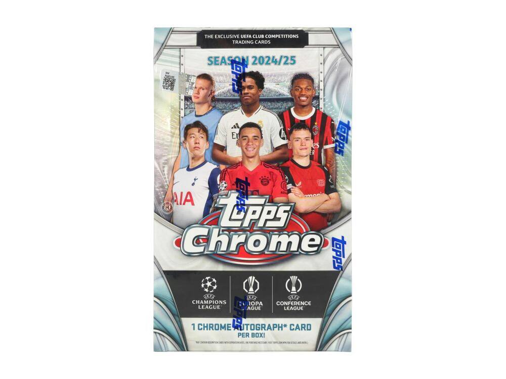 THE EXCLUSIVE UEFA CLUB COMPETITIONS TRADING CARDS SEASON 2024/25 TOPPS Chrome

CHAMPIONS LEAGUE
EUROPA LEAGUE
CONFERENCE LEAGUE

1 CHROME AUTOGRAPH CARD PER BOX!