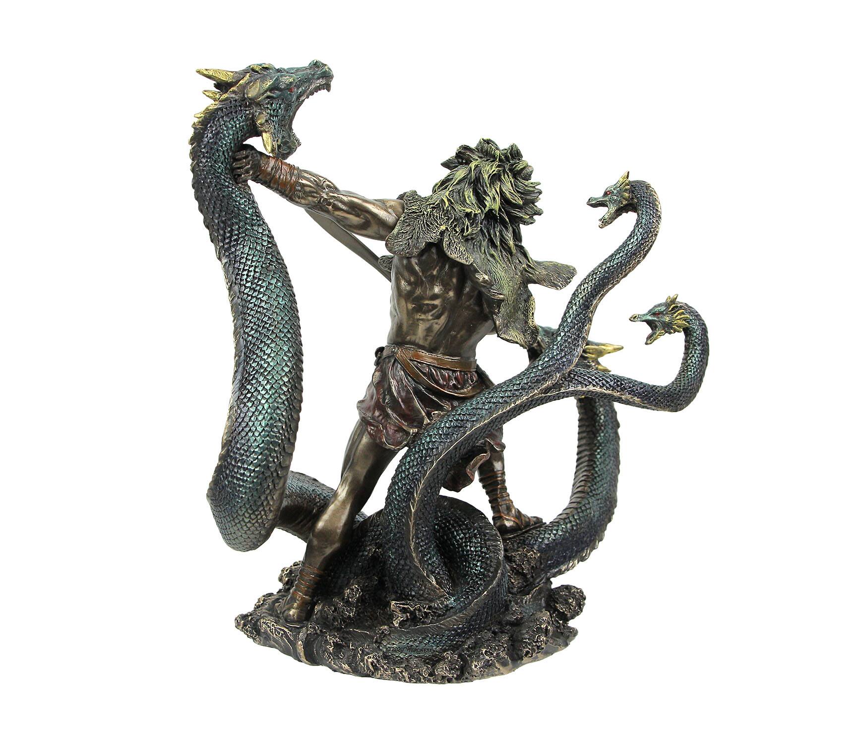 Alt View 2. Veronese Design - Bronze Finished Hercules Battling Hydra Statue Labors of Heracles - Bronze.