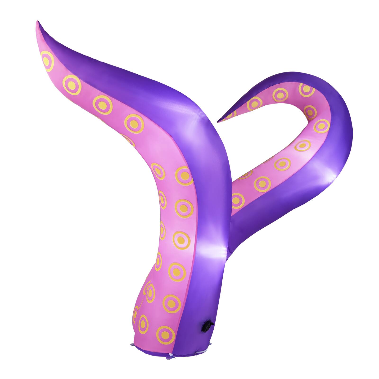 Alt View 2. WELLFOR - 6.5 Ft Halloween Inflatable Tentacles Decoration with LED Lights and Suction Cups - Multicolor.