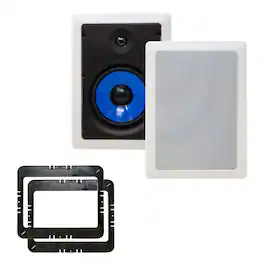 Legrand - HT5651 5000 Series 6.5" In-Wall Speakers 1 Pair 2 Speakers total with In Wall Mounting Brackets - Black/Gray