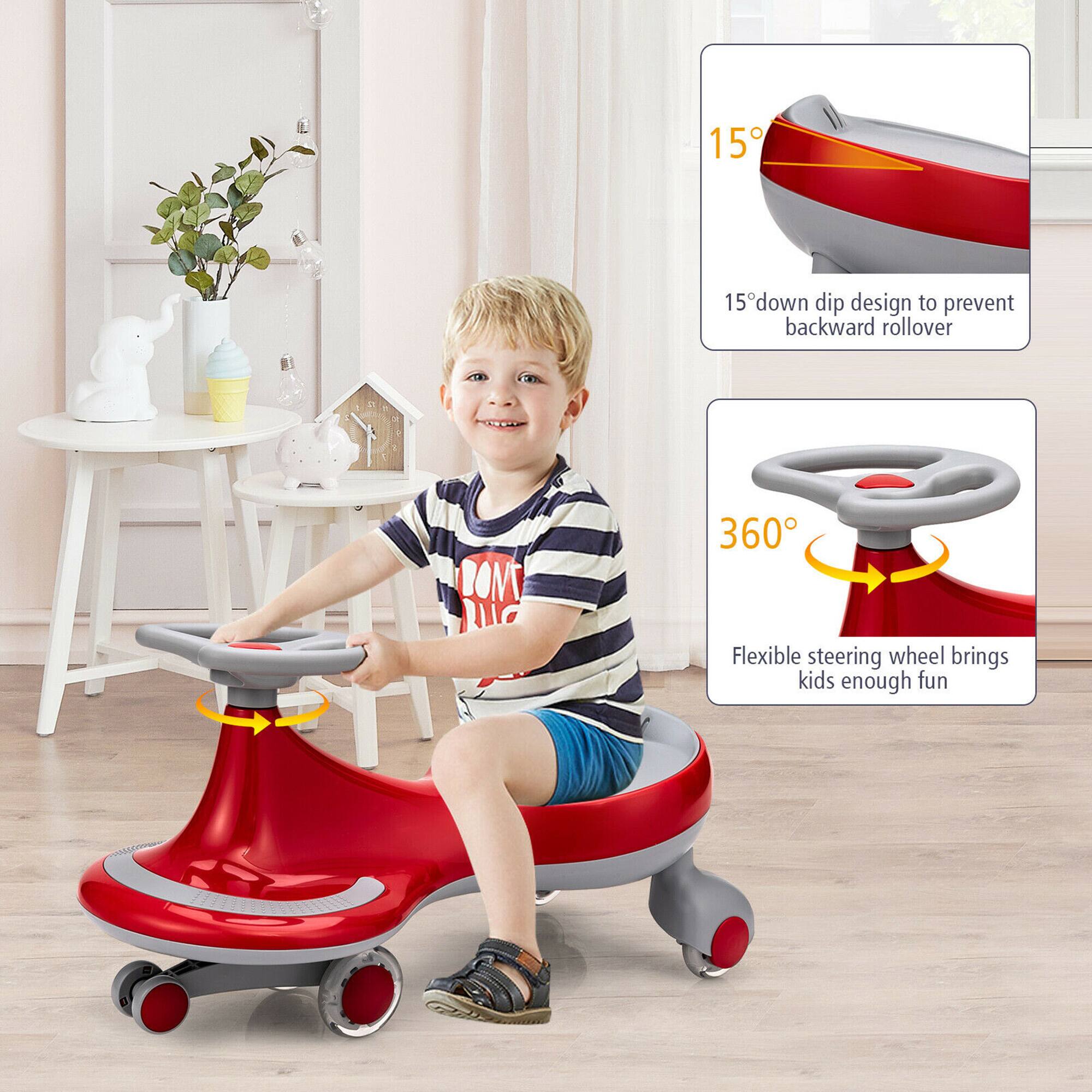 15° down dip design to prevent backward rollover

360° Flexible steering wheel brings kids enough fun