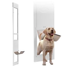 VEVOR - Dog Door for Sliding Glass Door, 91 to 96 in Adjustable Height, Aluminum Alloy Frame with Metal Rotating Hinges
