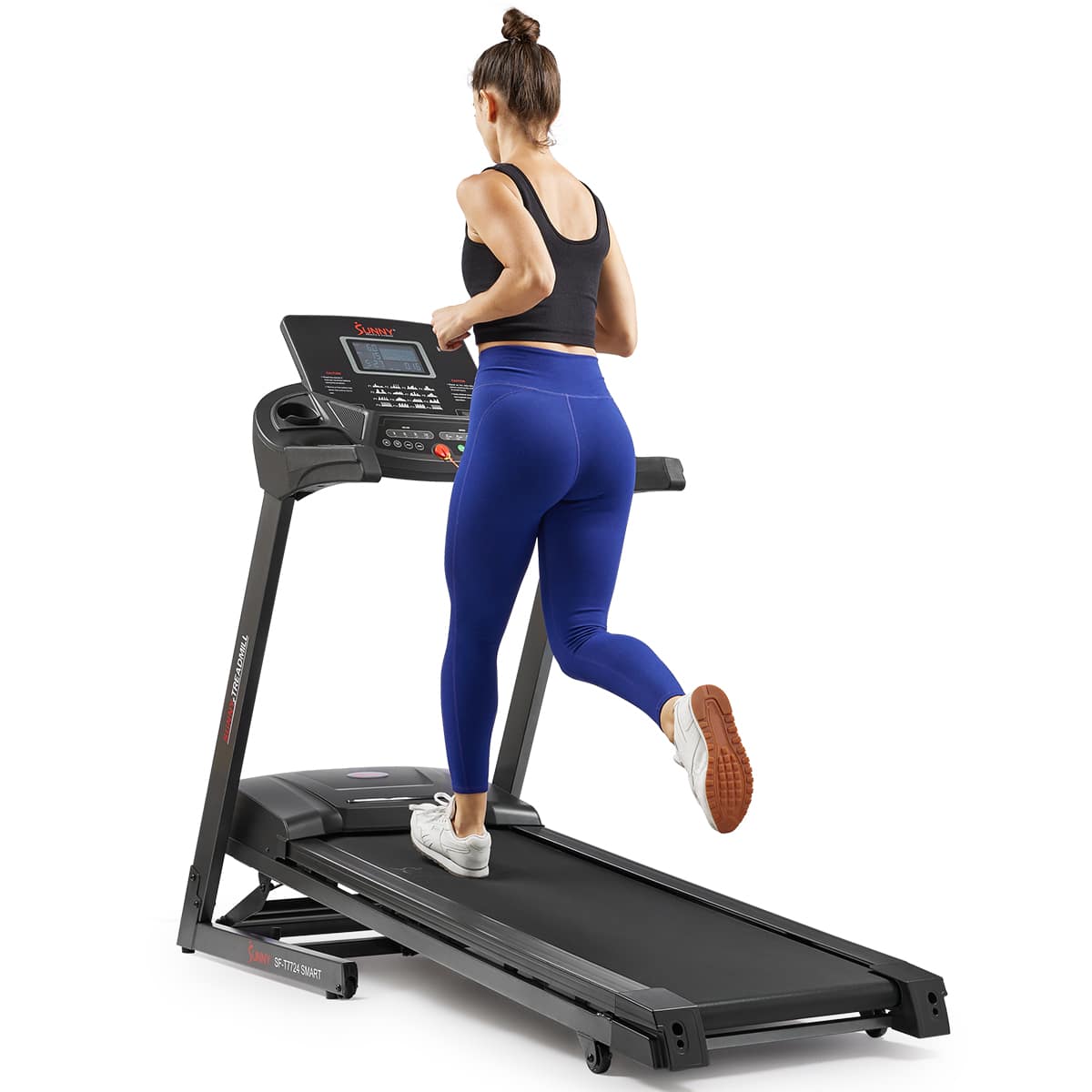 Sunny Health & Fitness - Energy Flex Motorized Auto Incline Smart Treadmill - Black