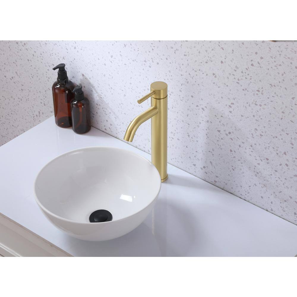 Alt View 9. Elegant Kitchen and Bath - Victor Single Hole Single Handle Bathroom Faucet in Brushed Gold - Brushed Gold.