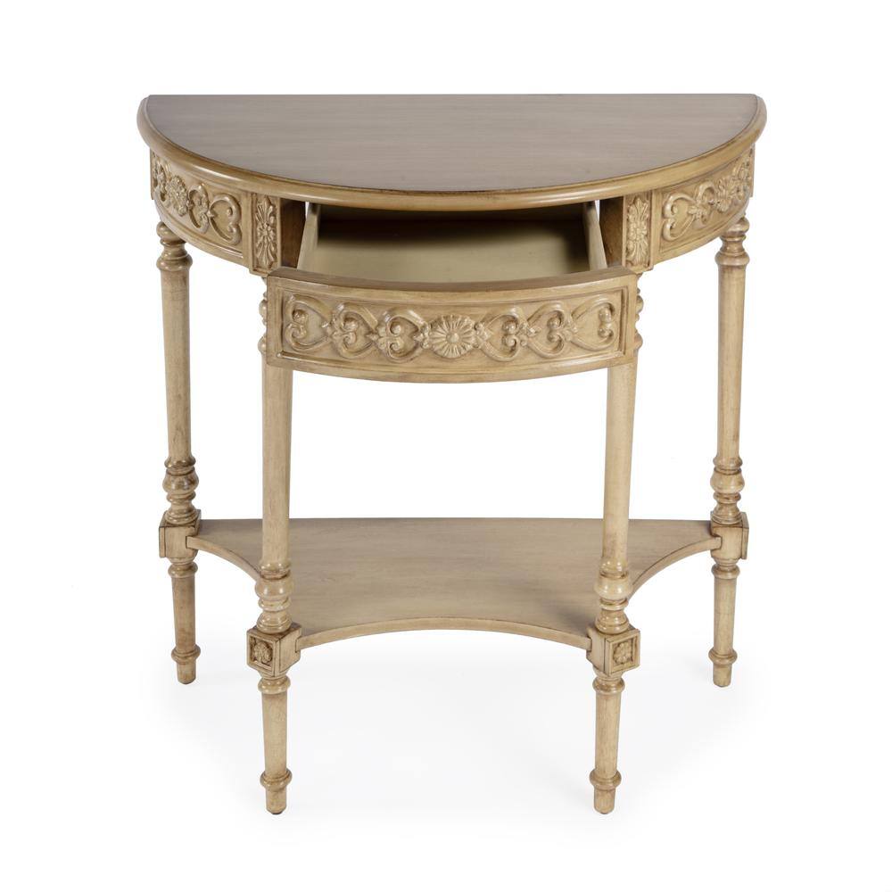 Alt View 2. Butler Specialty - Danielle 30" Demilune Console Table - Beige.