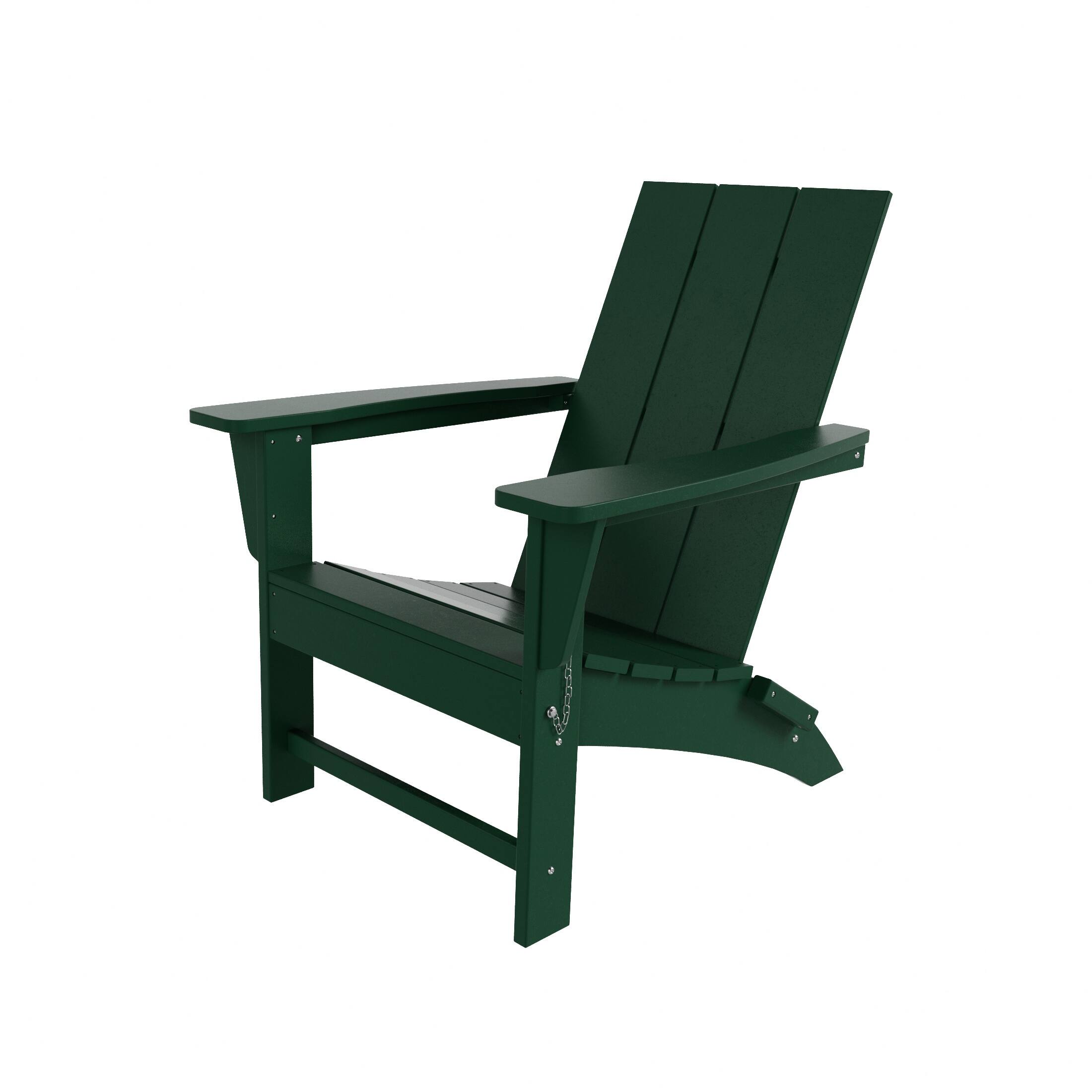Alt View 3. WestinTrends - WestinTrends Ashore Outdoor HDPE Modern Folding Adirondack Chair - Dark Green.