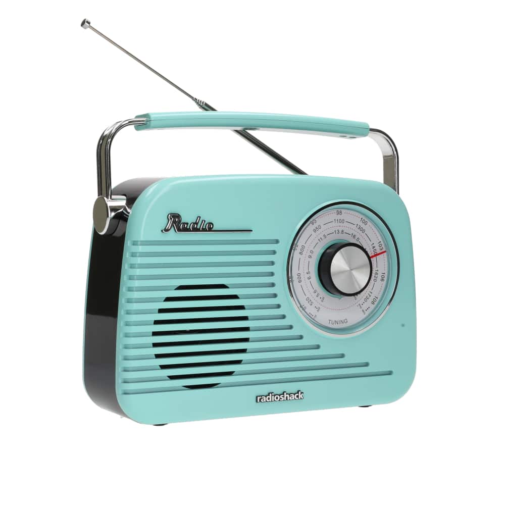 RadioShack - Portable Retro AM/FM/SW 3-Band Radio with High-Power Speaker, Rechargeable Battery, Bluetooth 4001801