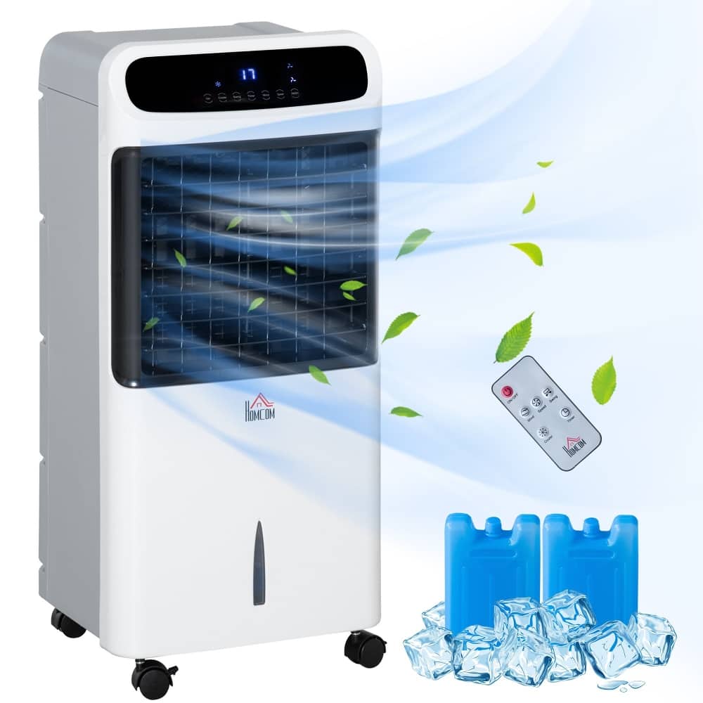 Loheer - Portable Air Cooler 32 Inch Evaporative Swamp Cooler with Humidifier Ice Fan and Remote