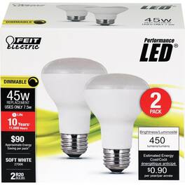 FEIT ELECTRIC - Performance R20 E26 (Medium) LED Bulb Soft White 45 Watt Equivalence 2 pk