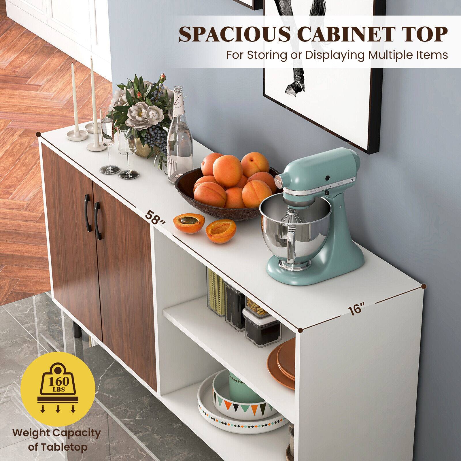 SPACIOUS CABINET TOP  
For Storing or Displaying Multiple Items  

58"  
16"  

Weight Capacity of Tabletop  
160 LBS