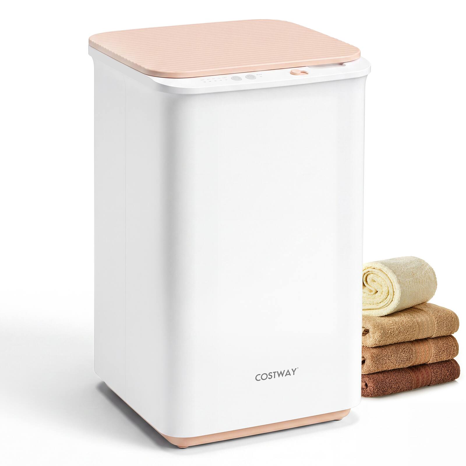 Alt View 9. Costway - Costway Heated Towel Warmer, Large Bucket Towel Warmer with 4 Heat Timer, Auto Shut Off - White.