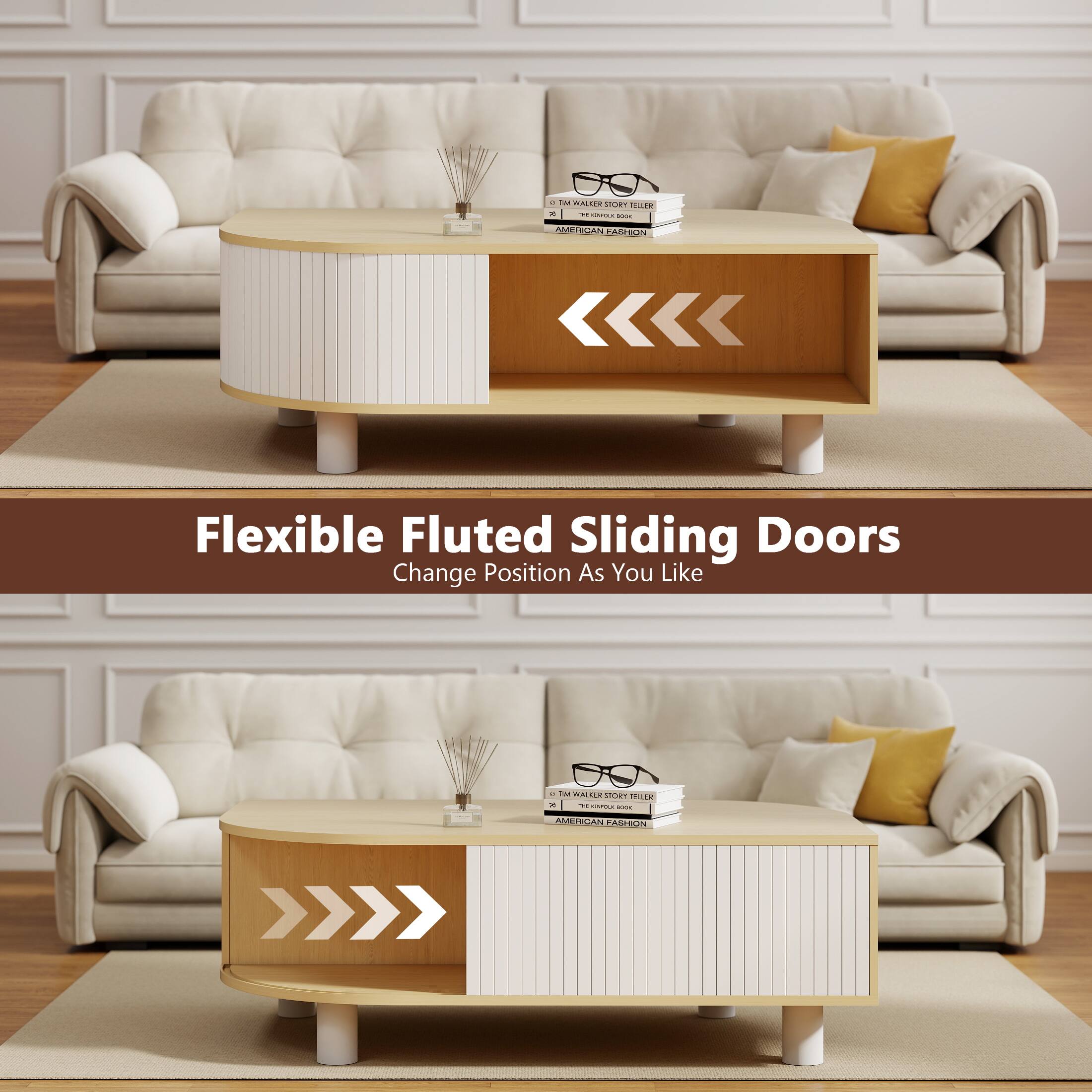 Flexible Fluted Sliding Doors, Change Position As You Like, American Fashion