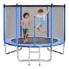 Front. VEVOR - Outdoor Trampoline, 8FT Round Recreational Trampoline with Enclosure Net, ASTM Approved, Heavy Duty Trampolines - Blue,Black.