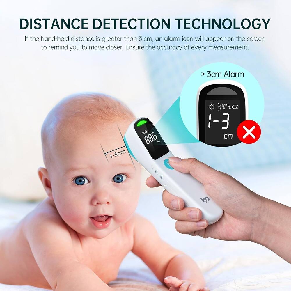 DISTANCE DETECTION TECHNOLOGY

If the hand-held distance is greater than 3 cm, an alarm icon will appear on the screen to remind you to move closer. Ensure the accuracy of every measurement.

> 3cm Alarm

1-3 cm