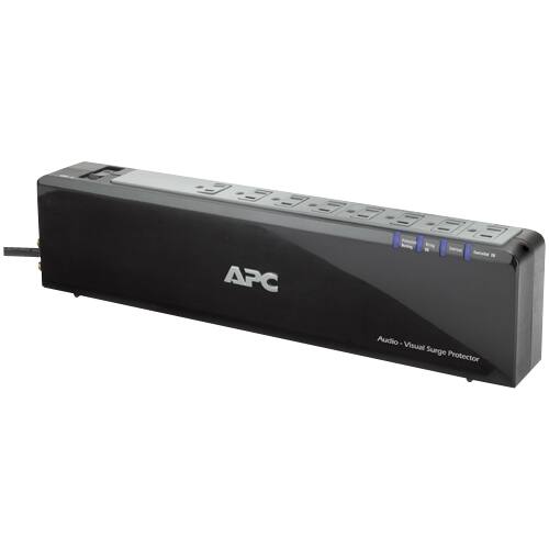 APC - 8-Outlet Premium A/V Surge Protector - Black - Larger Front