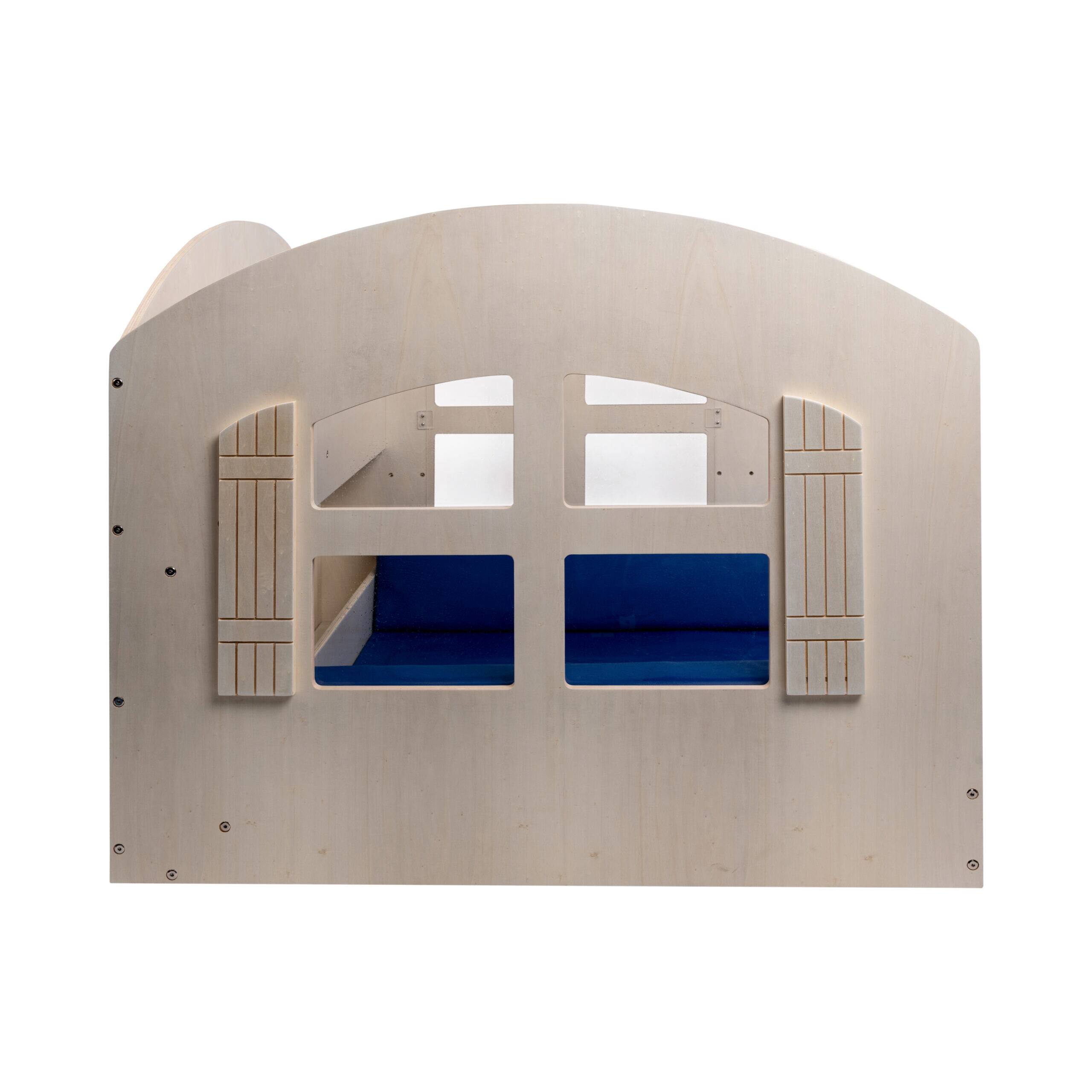Left. Children's Factory - Reading Nook with Book Shelves - RTA - Blue.
