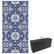 Front. Outsunny - Outdoor Rug for Patio, 9' x 18' Waterproof Large Mat, Reversible Plastic Straw Rug for Décor - Blue and White Floral.