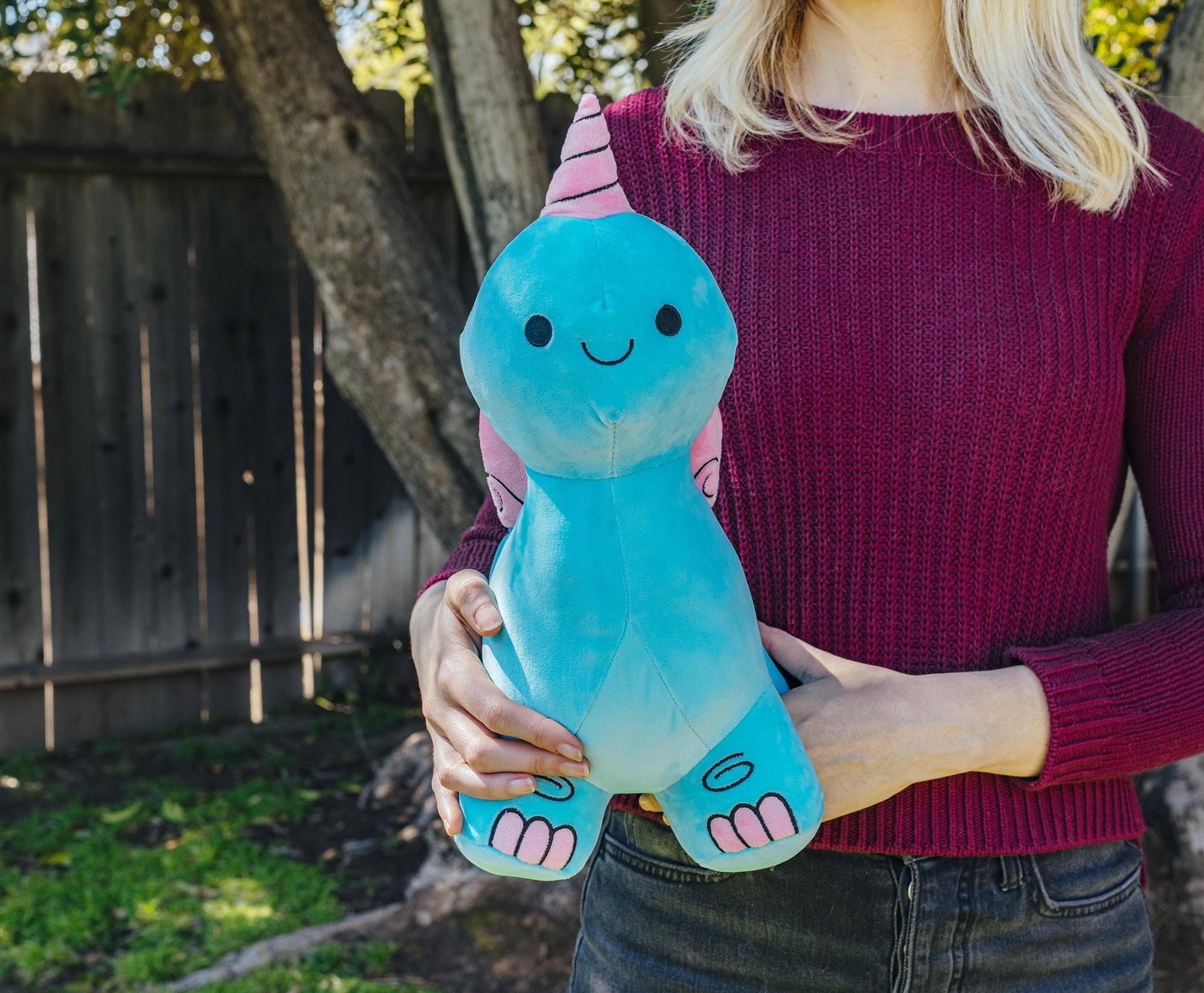 Alt View 4. Golden Bell Studios - Pretending to Grownup Unipegasaurus 12-Inch Collector Plush - Blue.