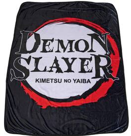 Surreal Entertainment - Demon Slayer Logo Lightweight Fleece Throw Blanket | 45 x 60 Inches - Black