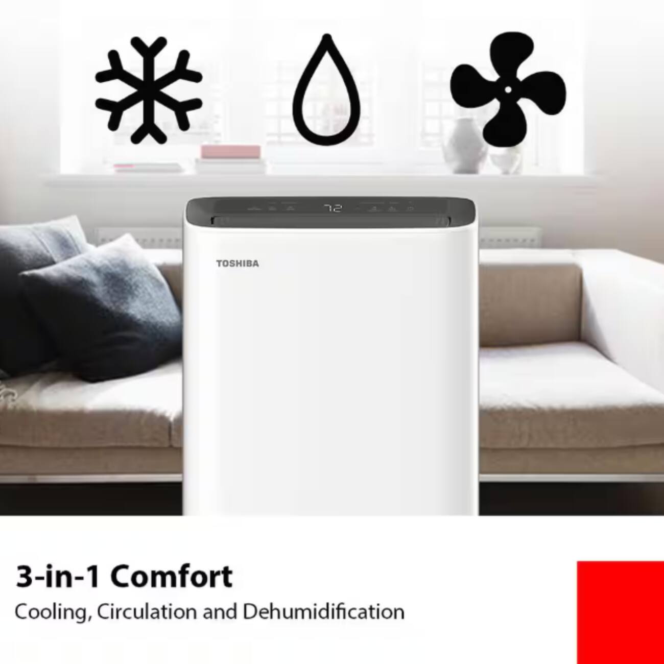 TOSHIBA 3-in-1 Comfort Cooling, Circulation and Dehumidification