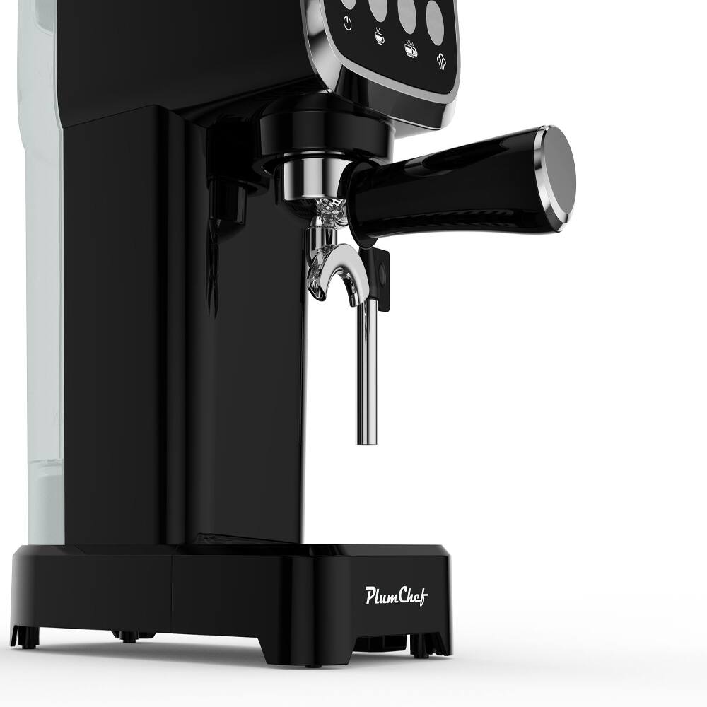 Alt View 7. Plum Chef - 20 Bar Espresso Machine with Milk Frother, Slim Compact Coffee Maker, 43 Oz Tank, Black - Black.