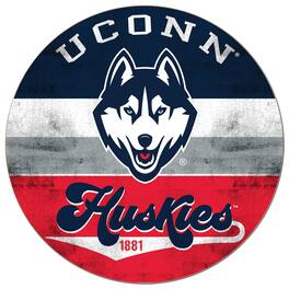 Jardine - UConn Huskies 20'' x 20'' Retro Logo Circle Sign - Navy