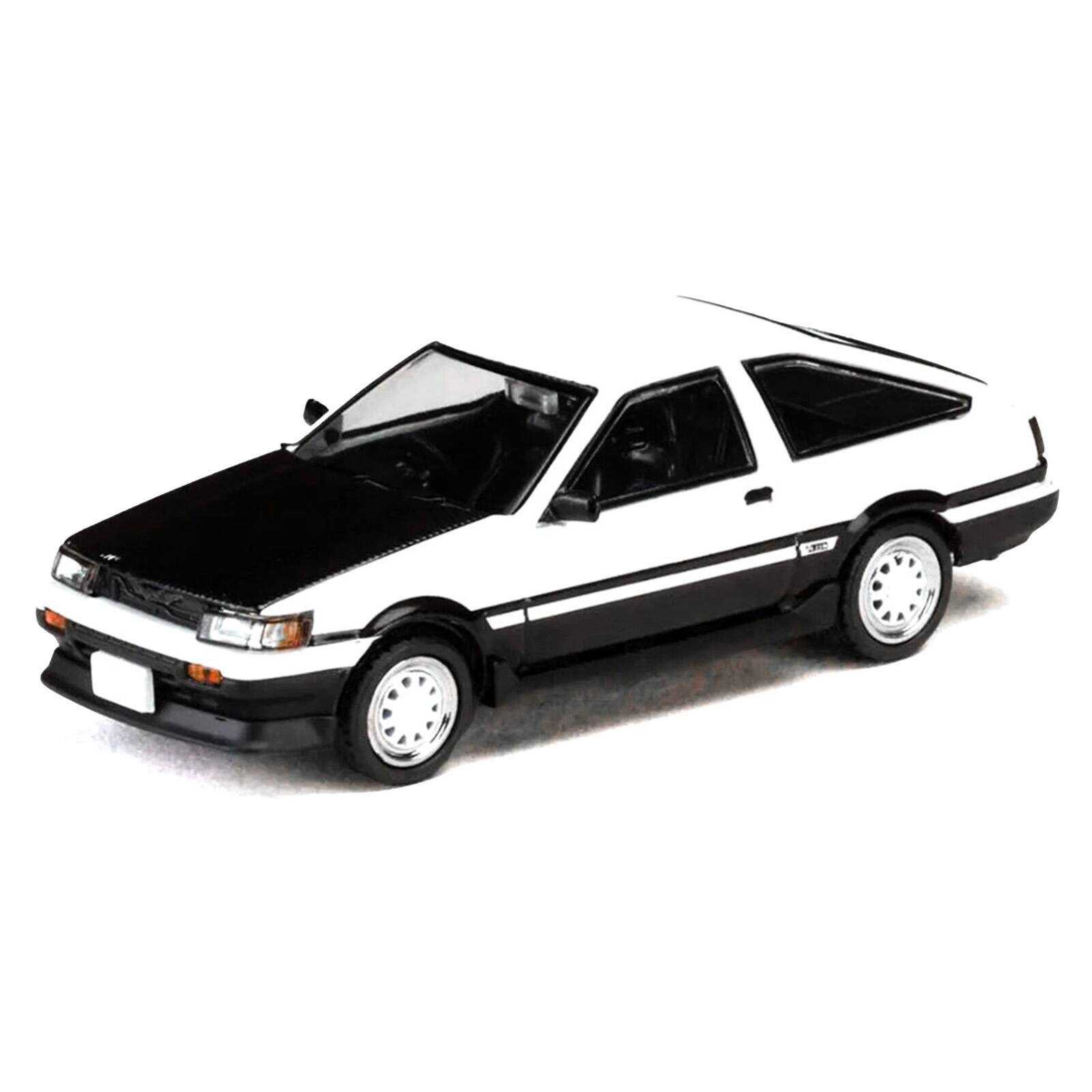 Alt View 1. Hobby Japan - Toyota Corolla Levin (AE86) White with Carbon Hood "Initial D" (1995-2013) Manga 1/64 Diecast Model Car by Hobby Japan.