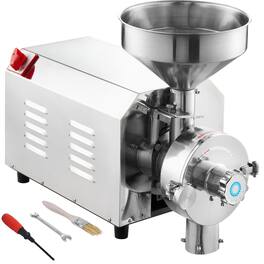 VEVOR - Soybean Grinder Commercial Grinding Machine for Spices 3000W Corn Mill Grinder 100 KG/H - Silver