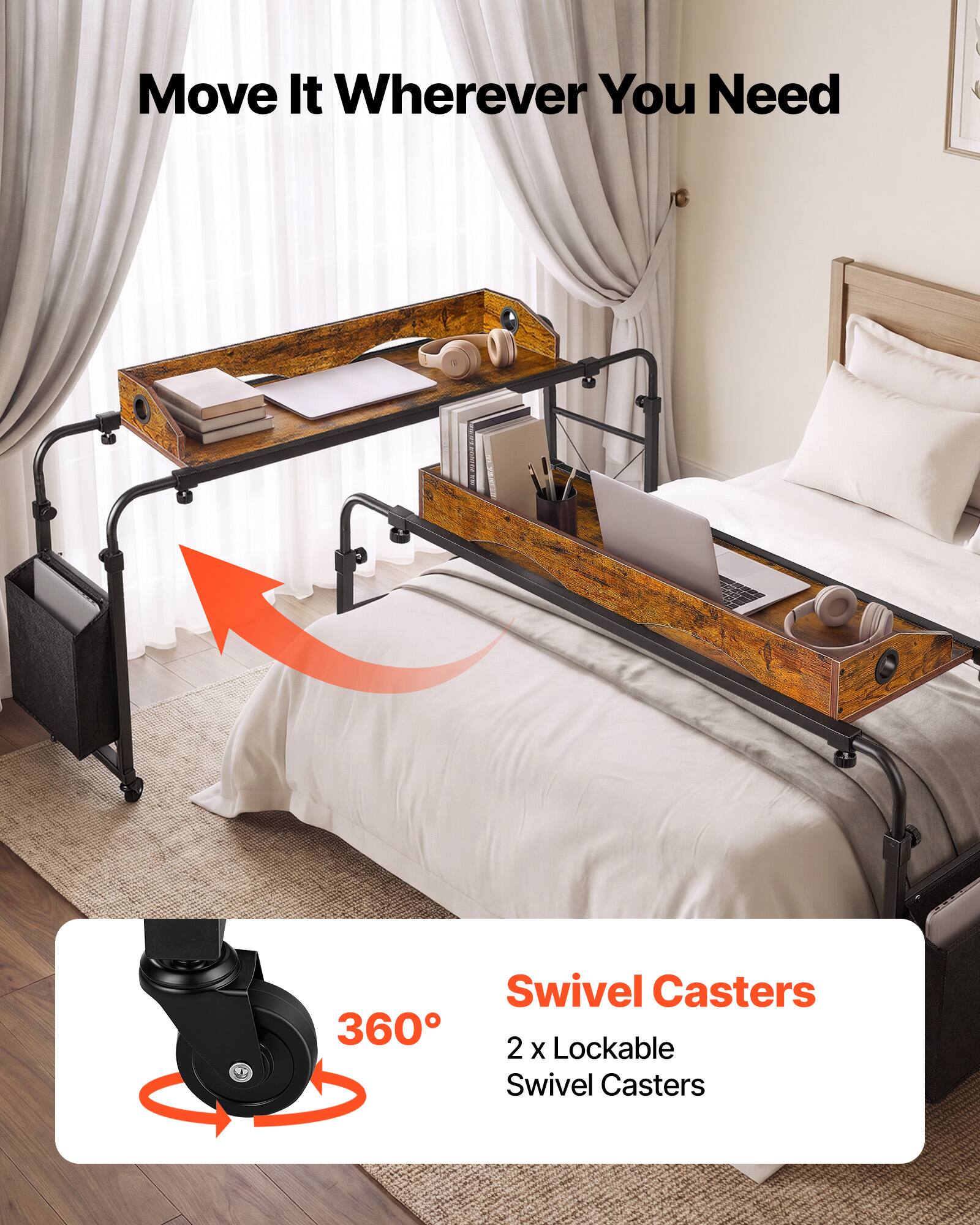 Move It Wherever You Need

Swivel Casters
2 x Lockable Swivel Casters
