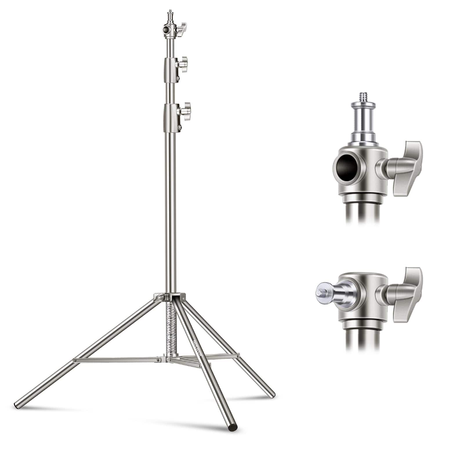 Neewer - 102" Heavy-Duty Steel Light Stand - Spring Cushioned Studio Stand for Strobe, Ring Light & Softbox