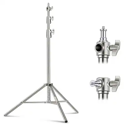 Front. Neewer - 102" Heavy-Duty Steel Light Stand - Spring Cushioned Studio Stand for Strobe, Ring Light & Softbox.
