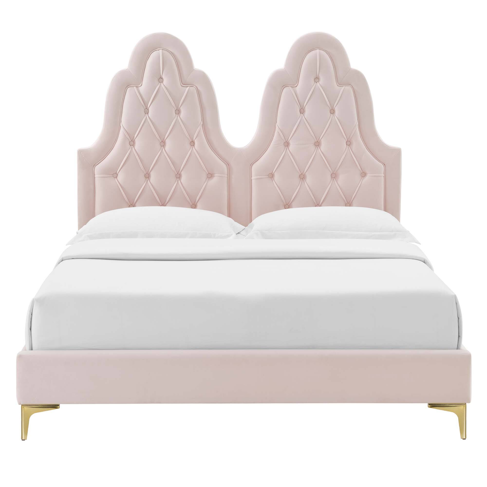 Alt View 2. Modway - Willow Wood Queen Platform Bed With Angular Frame - Brown.