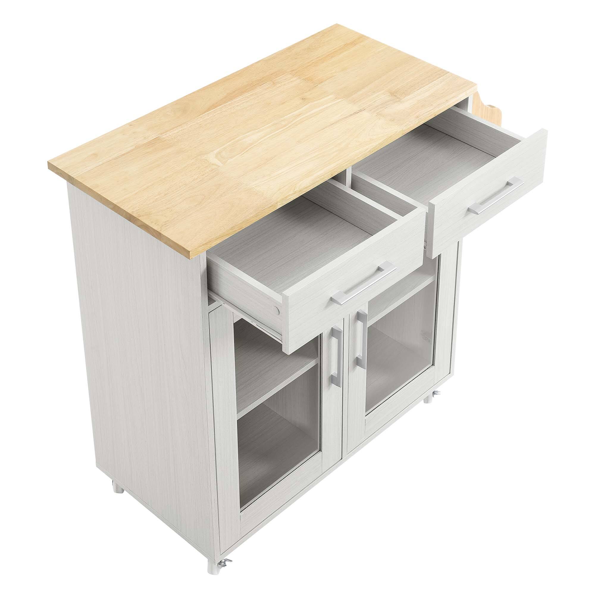 Alt View 6. Modway - Cuisine Kitchen Cart by Modway - White Natural.