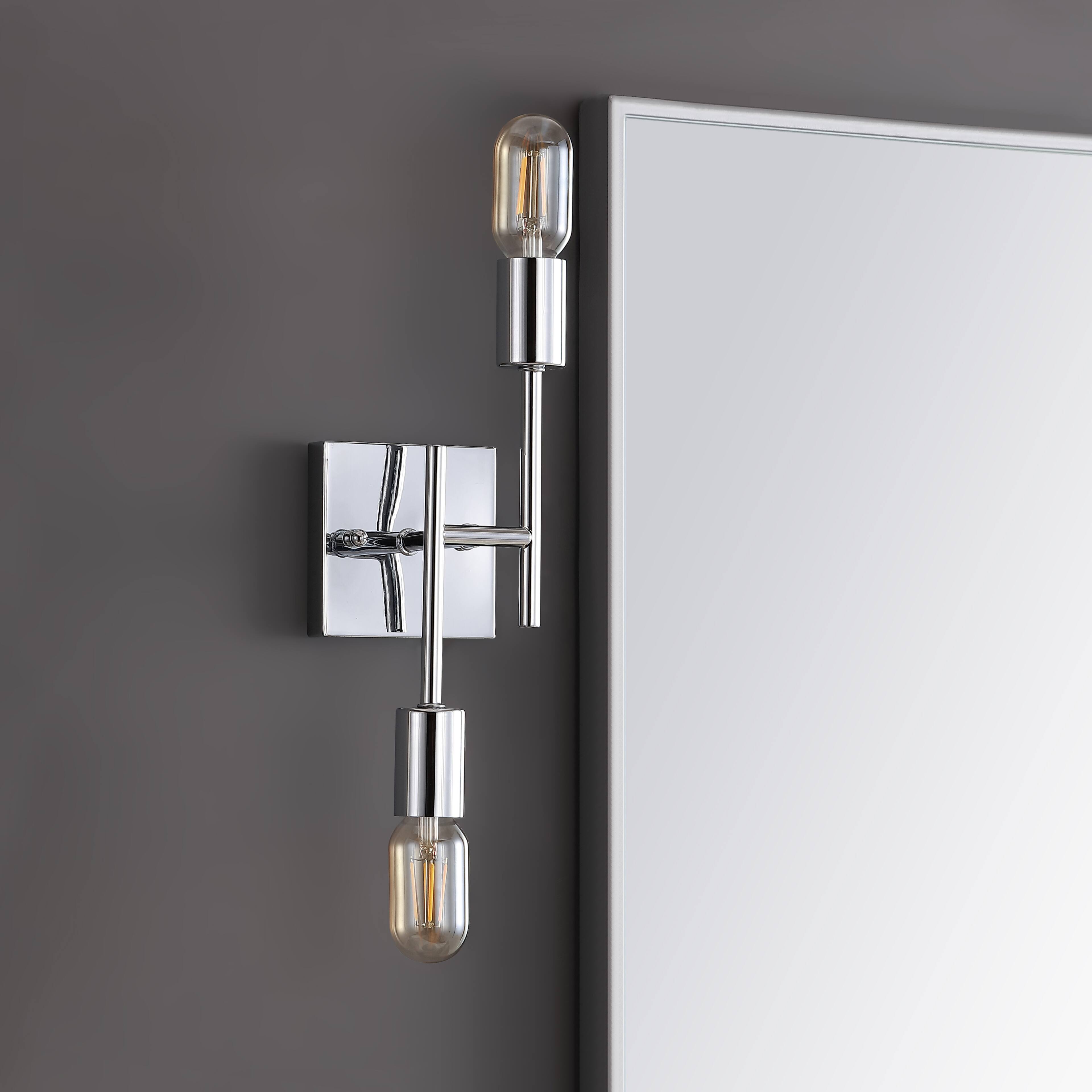 Alt View 6. Jonathan Y - Turing 18.7" 2-Light Metal LED Wall Sconce, Chrome - Chrome.