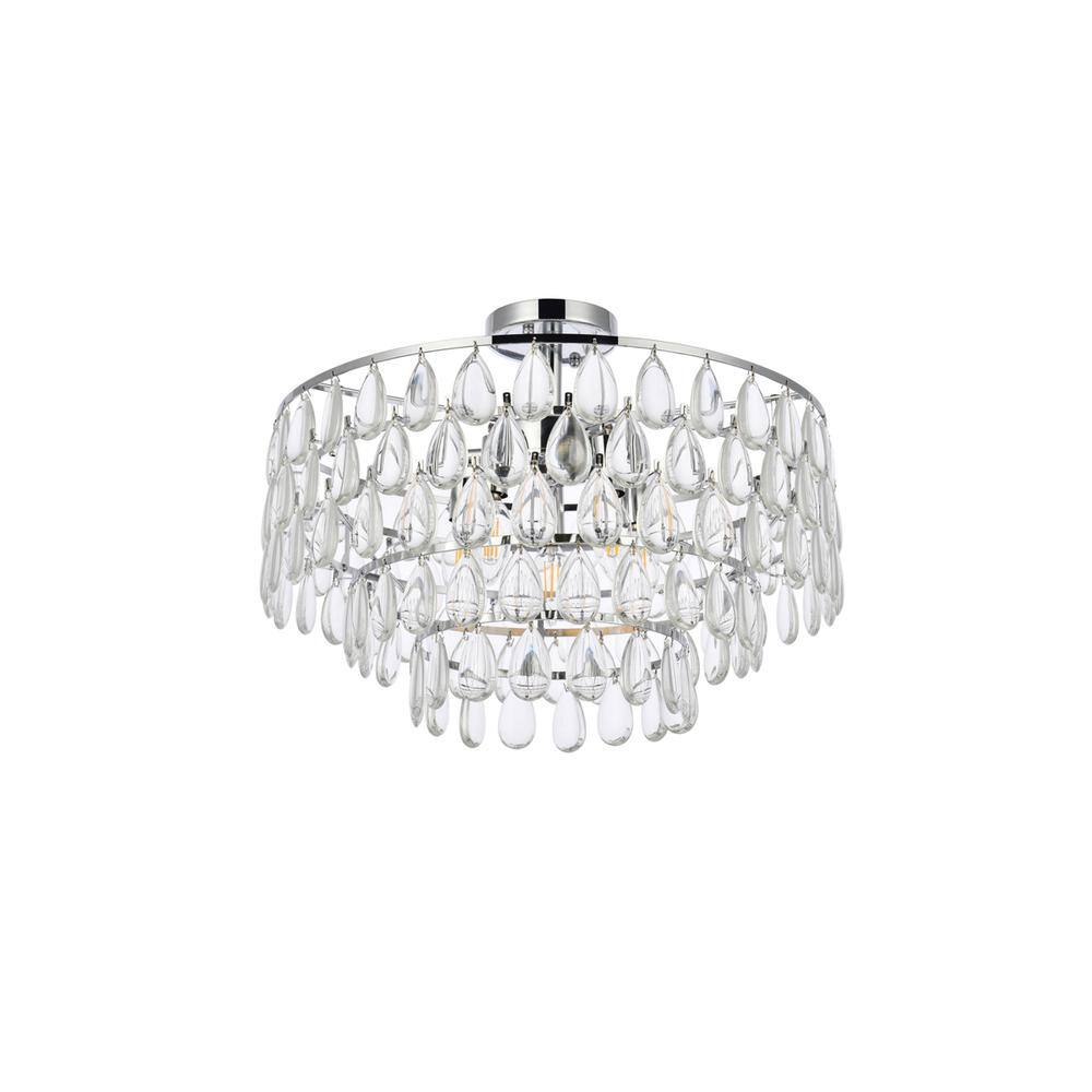 Back. Elegant Lighting - Mila 20 inch flush mount in chrome - Chrome.
