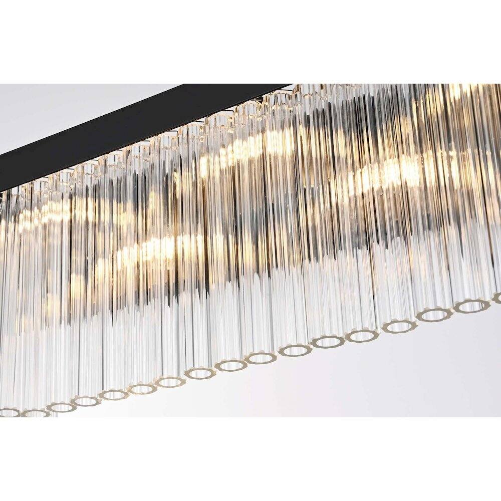 Alt View 2. Elegant Lighting - Harlow 34 inch Wall Sconce in Black - Black.