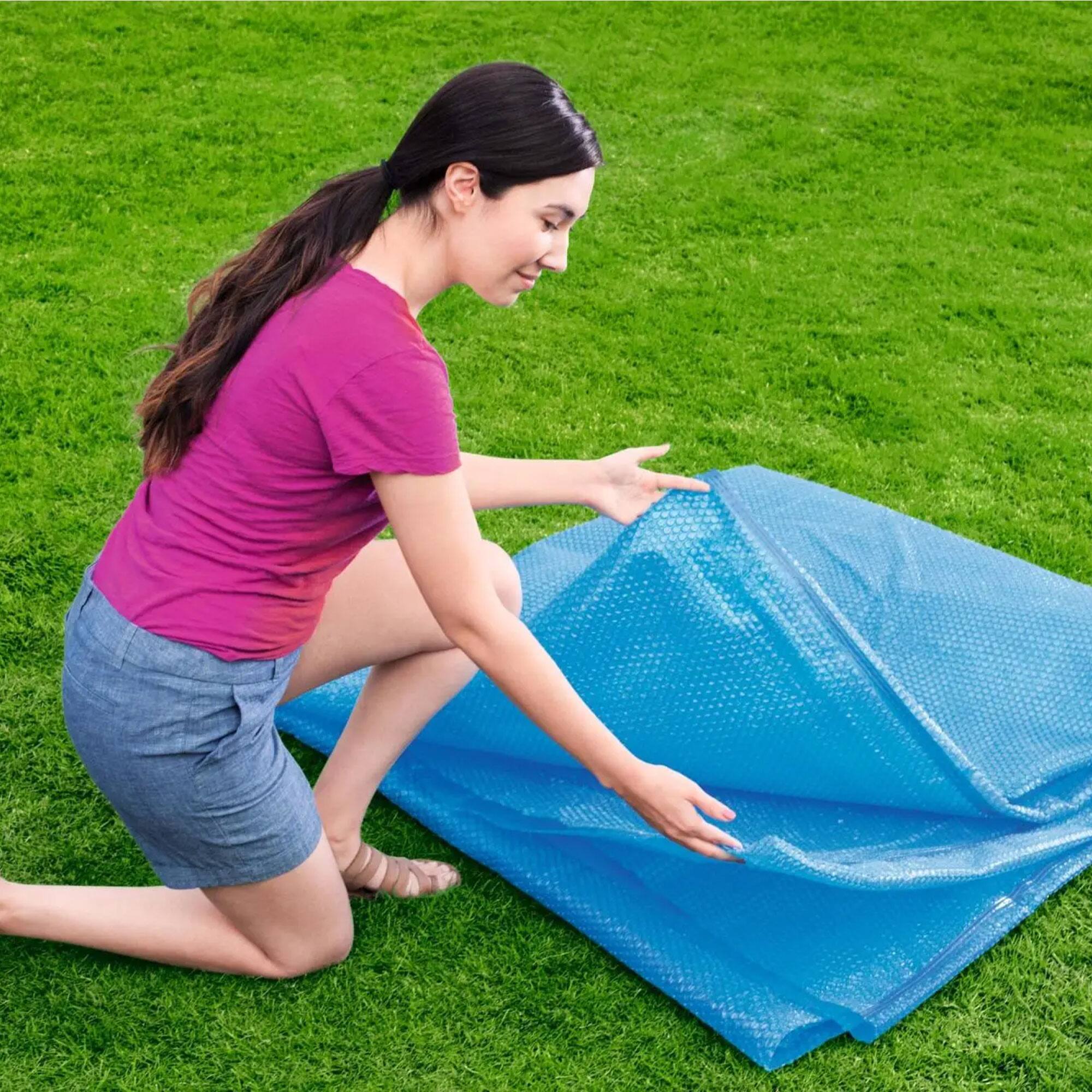 Alt View 3. Bestway - Bestway Flowclear 14 Feet Round Above Ground Pool Solar Pool Cover Only, Blue.